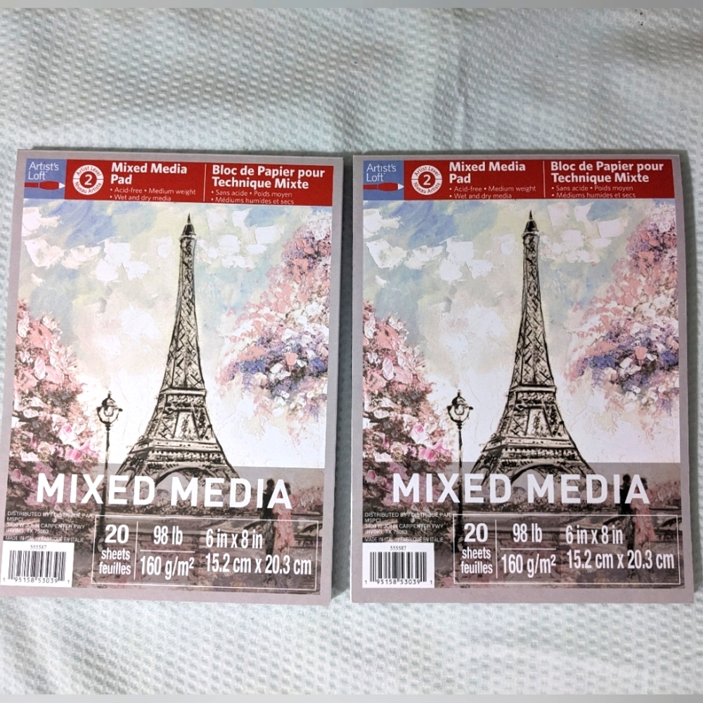 2 Mixed Media Art Drawing Paper Notebooks NEW Artists Loft